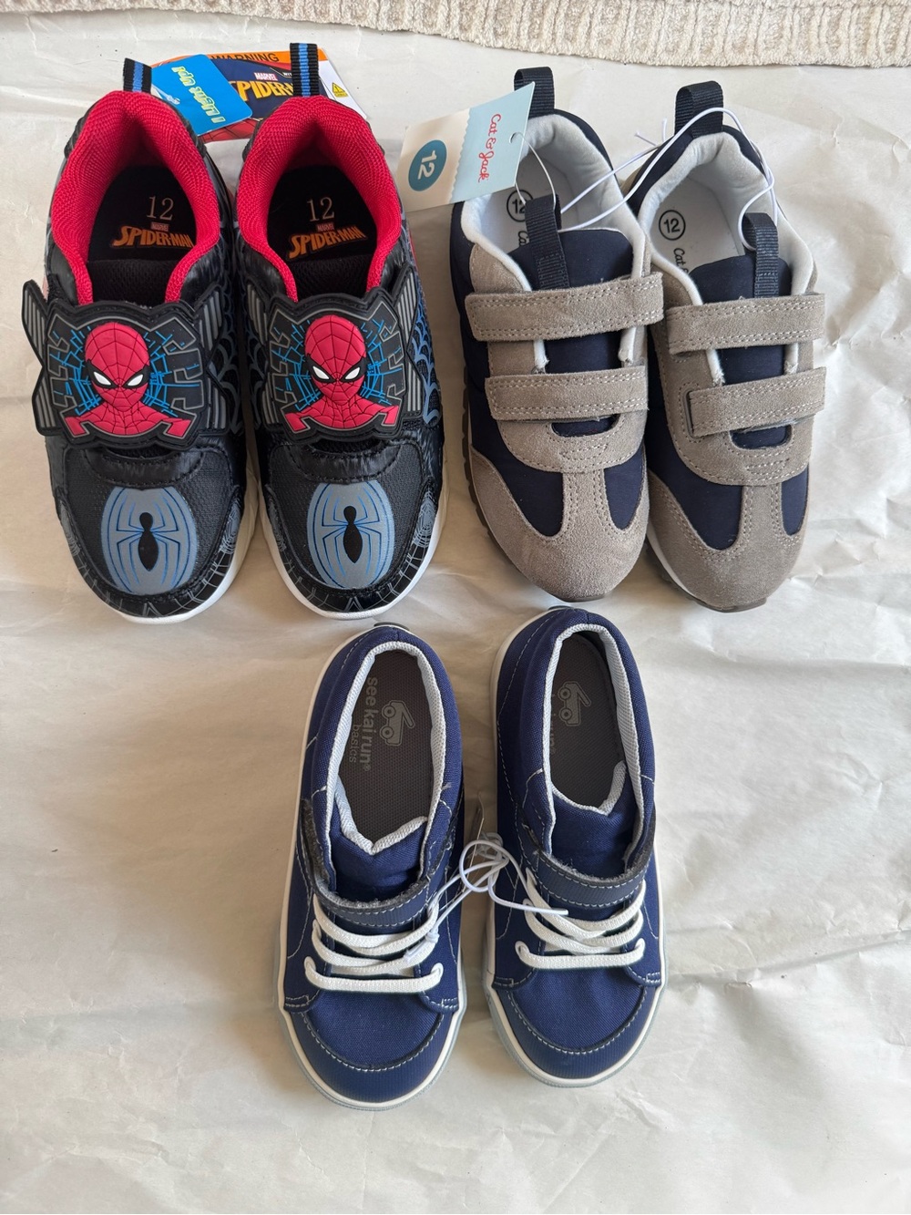Marvel Spider-Man Black & Red Kids Sneakers with Spider Emblems